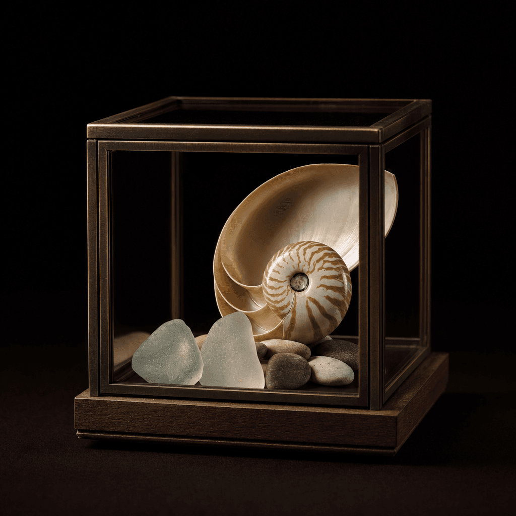 The Shore — Shells, sea glass, and salt-worn relics from distant coasts.
