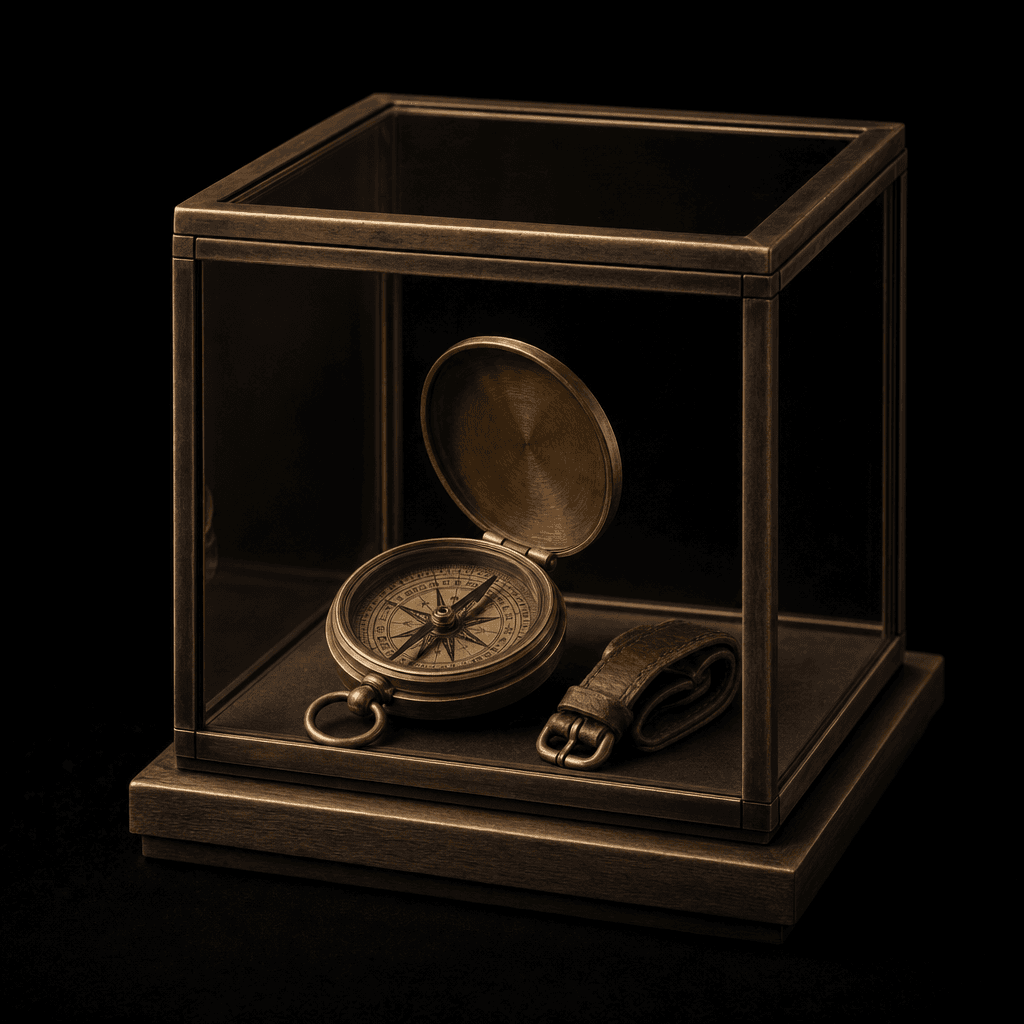 The Compass — Brass instruments and quiet devices that once pointed home.